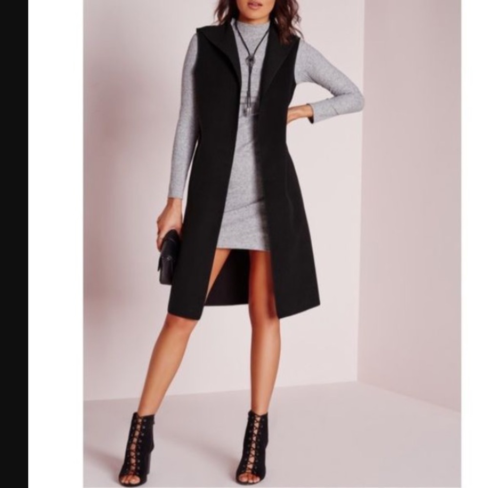 Longline Sleeveless Blazer Vest